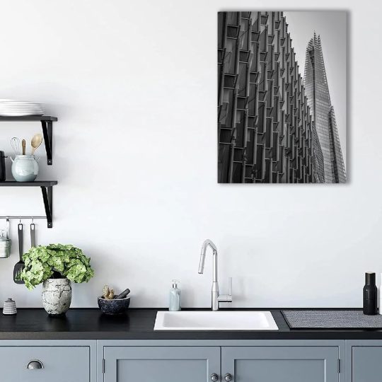 Tablou canvas arhitectura moderna in nuante alb negru 1371 bucatarie - Afis Poster tablou arhitectura moderna pentru living casa birou bucatarie livrare in 24 ore la cel mai bun pret.