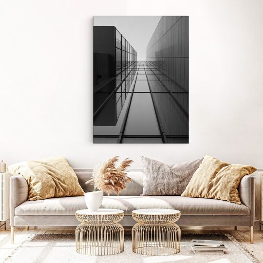 Tablou canvas arhitectura moderna in nuante alb negru gri 1038 living 1 - Afis Poster arhitectura moderna alb negru pentru living casa birou bucatarie livrare in 24 ore la cel mai bun pret.