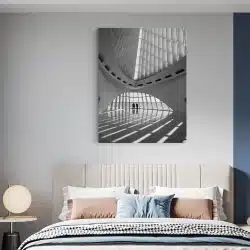 Tablou canvas arhitectura moderna interior in nuante alb negru gri 1039 dormitor - Afis Poster arhitectura moderna interior alb negru gri pentru living casa birou bucatarie livrare in 24 ore la cel mai bun pret.