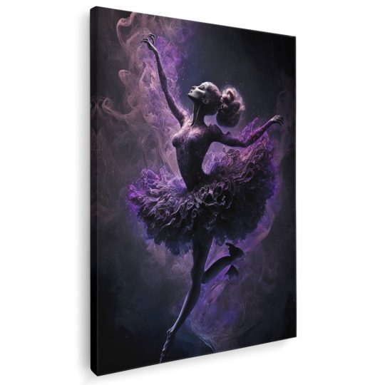 Tablou canvas balerina dansand in nuante mov gri negru 1072 - Afis Poster balerina dansand mov gri negru pentru living casa birou bucatarie livrare in 24 ore la cel mai bun pret.