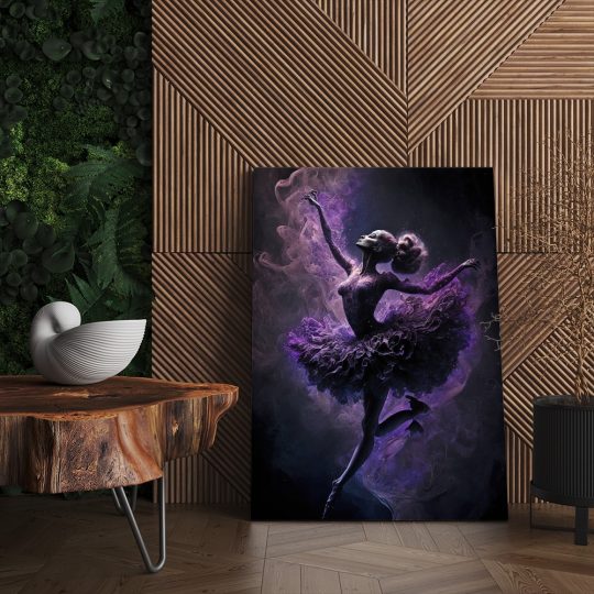 Tablou canvas balerina dansand in nuante mov gri negru 1072 living - Afis Poster balerina dansand mov gri negru pentru living casa birou bucatarie livrare in 24 ore la cel mai bun pret.
