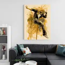 Tablou canvas barbat dans hip hop crem ocru negru 1232 living 2 - Afis Poster barbat dans hip-hop pentru living casa birou bucatarie livrare in 24 ore la cel mai bun pret.