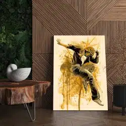 Tablou canvas barbat dans hip hop crem ocru negru 1232 living - Afis Poster barbat dans hip-hop pentru living casa birou bucatarie livrare in 24 ore la cel mai bun pret.