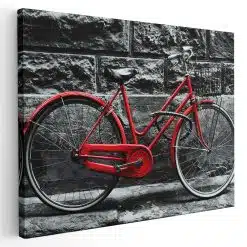 Tablou canvas bicicleta vintage langa perete rosu negru 1186 - Afis Poster bicicleta vintage langa perete rosu negru pentru living casa birou bucatarie livrare in 24 ore la cel mai bun pret.