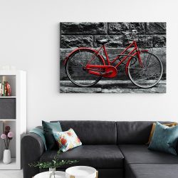 Tablou canvas bicicleta vintage langa perete rosu negru 1186 living - Afis Poster bicicleta vintage langa perete rosu negru pentru living casa birou bucatarie livrare in 24 ore la cel mai bun pret.