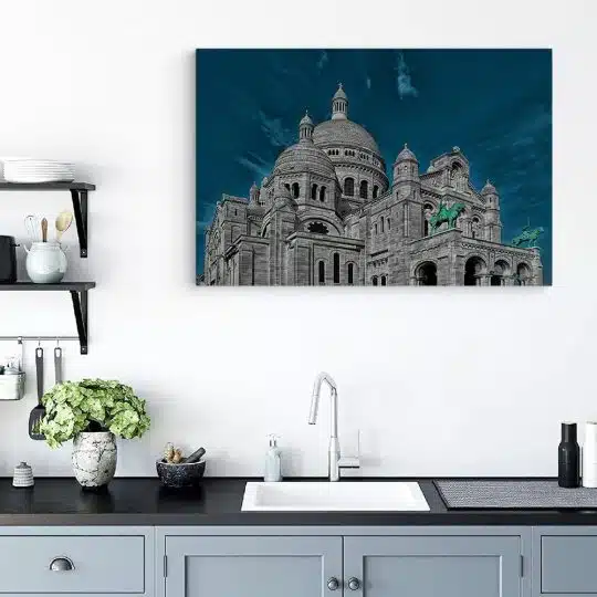 Tablou canvas biserica Sacre Coeur Paris albastru gri 1108 bucatarie - Afis Poster biserica Sacré-Cœur Paris albastru gri pentru living casa birou bucatarie livrare in 24 ore la cel mai bun pret.