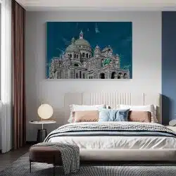 Tablou canvas biserica Sacre Coeur Paris albastru gri 1108 dormitor - Afis Poster biserica Sacré-Cœur Paris albastru gri pentru living casa birou bucatarie livrare in 24 ore la cel mai bun pret.