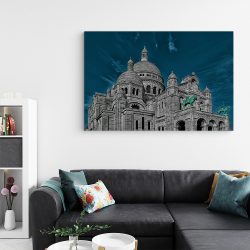 Tablou canvas biserica Sacre Coeur Paris albastru gri 1108 living - Afis Poster biserica Sacré-Cœur Paris albastru gri pentru living casa birou bucatarie livrare in 24 ore la cel mai bun pret.