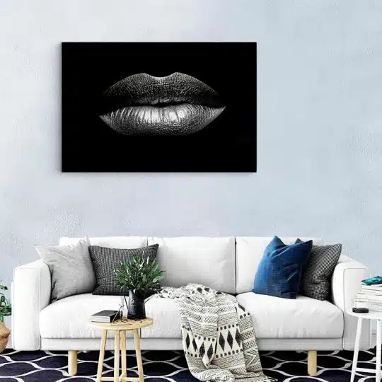 Tablou canvas buze femeie izolate fundal negru alb negru 1217 living modern - Afis Poster buze femeie detaliu alb negru pentru living casa birou bucatarie livrare in 24 ore la cel mai bun pret.