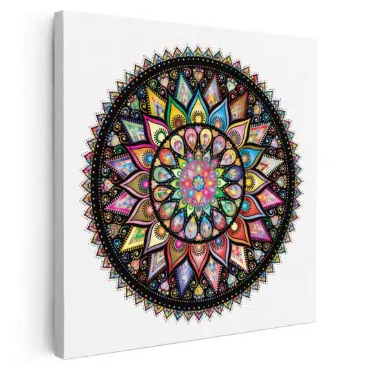 Tablou canvas cerc mandala forme geometrice multicolor 1339 - Afis Poster cerc mandala forme geometrice multicolor pentru living casa birou bucatarie livrare in 24 ore la cel mai bun pret.