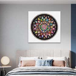 Tablou canvas cerc mandala forme geometrice multicolor 1339 camera 1 - Afis Poster cerc mandala forme geometrice multicolor pentru living casa birou bucatarie livrare in 24 ore la cel mai bun pret.