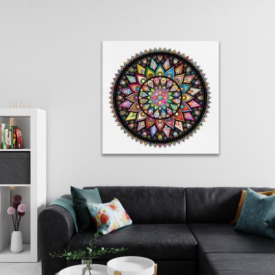 Tablou canvas cerc mandala forme geometrice multicolor 1339 camera 2 - Afis Poster cerc mandala forme geometrice multicolor pentru living casa birou bucatarie livrare in 24 ore la cel mai bun pret.