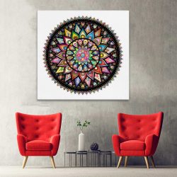 Tablou canvas cerc mandala forme geometrice multicolor 1339 hol - Afis Poster cerc mandala forme geometrice multicolor pentru living casa birou bucatarie livrare in 24 ore la cel mai bun pret.