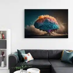 Tablou canvas creier uman creat din nori maro albastru roz 1116 living - Afis Poster creier uman creat din nori maro albastru roz pentru living casa birou bucatarie livrare in 24 ore la cel mai bun pret.