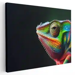 Tablou canvas detaliu cameleon roz verde albastru 1105 - Afis Poster cameleon detalii pentru living casa birou bucatarie livrare in 24 ore la cel mai bun pret.