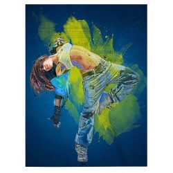 Tablou canvas femeie dans hip hop multicolor 1222 front - Afis Poster femeie dans hip-hop pentru living casa birou bucatarie livrare in 24 ore la cel mai bun pret.