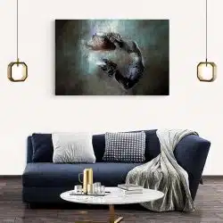 Tablou canvas femeie salt dans hip hop albastru maro negru 1246 living modern 2 - Afis Poster femeie hip-hop pentru living casa birou bucatarie livrare in 24 ore la cel mai bun pret.