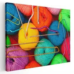 Tablou canvas fire multicolore si ace pentru tricotat multicolor 1272 - Afis Poster gheme si andrele pentru tricotat multicolor pentru living casa birou bucatarie livrare in 24 ore la cel mai bun pret.