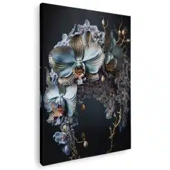 Tablou canvas floare orhidee negru albastru maro 1095 - Afis Poster floare orhidee negru albastru maro pentru living casa birou bucatarie livrare in 24 ore la cel mai bun pret.