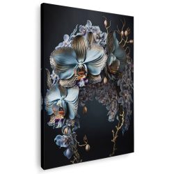 Tablou canvas floare orhidee negru albastru maro 1095 - Afis Poster floare orhidee negru albastru maro pentru living casa birou bucatarie livrare in 24 ore la cel mai bun pret.