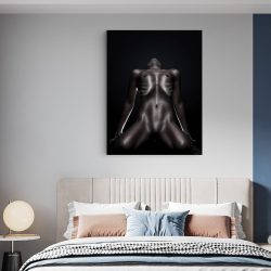 Tablou canvas fotografie nud femeie semiintuneric maro negru 1235 dormitor - Afis Poster Tablou nud femeie alb negru maro pentru living casa birou bucatarie livrare in 24 ore la cel mai bun pret.