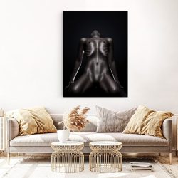 Tablou canvas fotografie nud femeie semiintuneric maro negru 1235 living 1 - Afis Poster Tablou nud femeie alb negru maro pentru living casa birou bucatarie livrare in 24 ore la cel mai bun pret.
