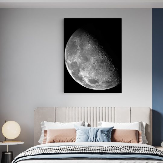 Tablou canvas fotografie satelit Luna alb negru 1276 dormitor - Afis Poster Luna pentru living casa birou bucatarie livrare in 24 ore la cel mai bun pret.