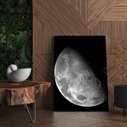 Tablou canvas fotografie satelit Luna alb negru 1276 living - Afis Poster Luna pentru living casa birou bucatarie livrare in 24 ore la cel mai bun pret.