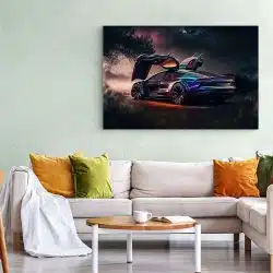 Tablou canvas futuristic Porche creat de Tesla mov negru 1142 living 1 - Afis Poster futuristic Porsche creat de Tesla mov negru pentru living casa birou bucatarie livrare in 24 ore la cel mai bun pret.