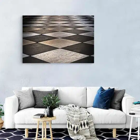 Tablou canvas gresie forme geometrice alb negru 1150 living modern - Afis Poster gresie forme geometrice alb negru pentru living casa birou bucatarie livrare in 24 ore la cel mai bun pret.