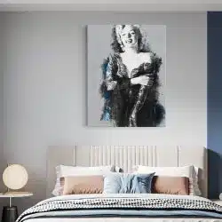 Tablou canvas ilustratie Marilyn Monroe gri albastru negru 1259 dormitor - Afis Poster tablou cu Marilyn Monroe pentru living casa birou bucatarie livrare in 24 ore la cel mai bun pret.