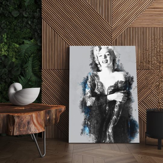 Tablou canvas ilustratie Marilyn Monroe gri albastru negru 1259 living - Afis Poster tablou cu Marilyn Monroe pentru living casa birou bucatarie livrare in 24 ore la cel mai bun pret.