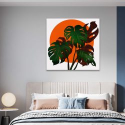 Tablou canvas ilustratie planta Monstera verde portocaliu 1300 camera 1 - Afis Poster ilustratie planta Monstera verde portocaliu pentru living casa birou bucatarie livrare in 24 ore la cel mai bun pret.