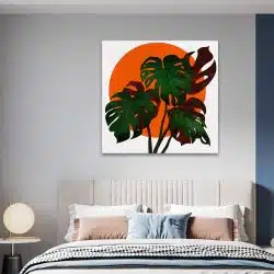 Tablou canvas ilustratie planta Monstera verde portocaliu 1300 camera 1 - Afis Poster ilustratie planta Monstera verde portocaliu pentru living casa birou bucatarie livrare in 24 ore la cel mai bun pret.