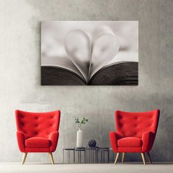Tablou canvas inima din pagini de carte alb negru 1138 hol - Afis Poster inima pagini carte pentru living casa birou bucatarie livrare in 24 ore la cel mai bun pret.