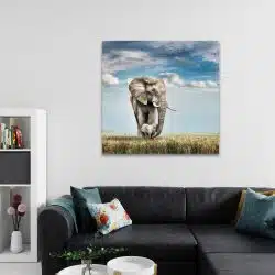 Tablou canvas mama elefant cu pui maro albastru 1293 camera 2 - Afis Poster mama elefant cu pui maro albastru pentru living casa birou bucatarie livrare in 24 ore la cel mai bun pret.