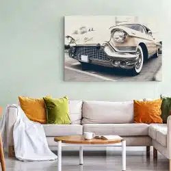 Tablou canvas masina clasica vintage maro deschis gri 1104 living 1 - Afis Poster masina clasica vintage maro deschis gri pentru living casa birou bucatarie livrare in 24 ore la cel mai bun pret.