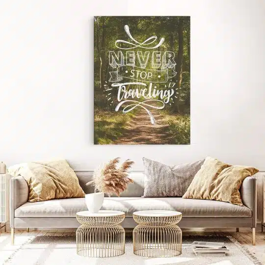 Tablou canvas mesaj motivational pentru a calatori verde 1156 living 1 - Afis Poster mesaj motivational pentru a calatori verde pentru living casa birou bucatarie livrare in 24 ore la cel mai bun pret.