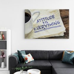 Tablou canvas mesaj motivational pentru atitudine maro alb 1241 living - Afis Poster mesaj motivational pentru atitudine maro alb pentru living casa birou bucatarie livrare in 24 ore la cel mai bun pret.