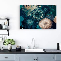 Tablou canvas model decorativ flori roz albastru 1248 bucatarie - Afis Poster flori pentru living casa birou bucatarie livrare in 24 ore la cel mai bun pret.