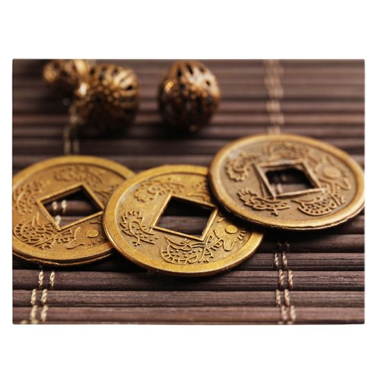 Tablou canvas monede chinezesti Feng Shui auriu maro 1309 front - Afis Poster monede chinezesti Feng-Shui auriu maro pentru living casa birou bucatarie livrare in 24 ore la cel mai bun pret.