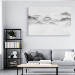 Tablou canvas munti in ceata alb negru 1305 living modern 4 - Afis Poster munti alb negru pentru living casa birou bucatarie livrare in 24 ore la cel mai bun pret.