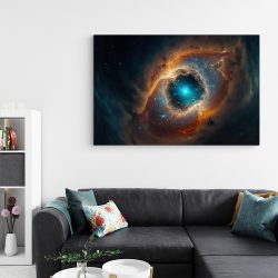 Tablou canvas nebuloasa inconjurata de galaxii portocaliu albastru 1137 living - Afis Poster nebuloasa inconjurata de galaxii portocaliu albastru pentru living casa birou bucatarie livrare in 24 ore la cel mai bun pret.