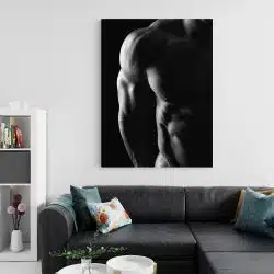 Tablou canvas nud barbat bust alb negru 1280 living 2 - Afis Poster Tablou nud barbat muschi in alb negru pentru living casa birou bucatarie livrare in 24 ore la cel mai bun pret.