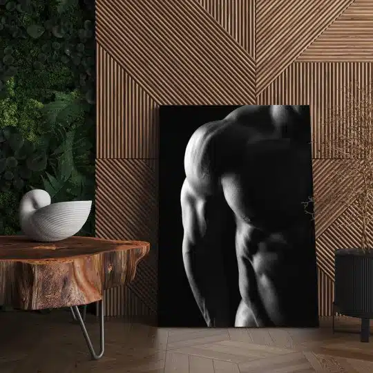 Tablou canvas nud barbat bust alb negru 1280 living - Afis Poster Tablou nud barbat muschi in alb negru pentru living casa birou bucatarie livrare in 24 ore la cel mai bun pret.