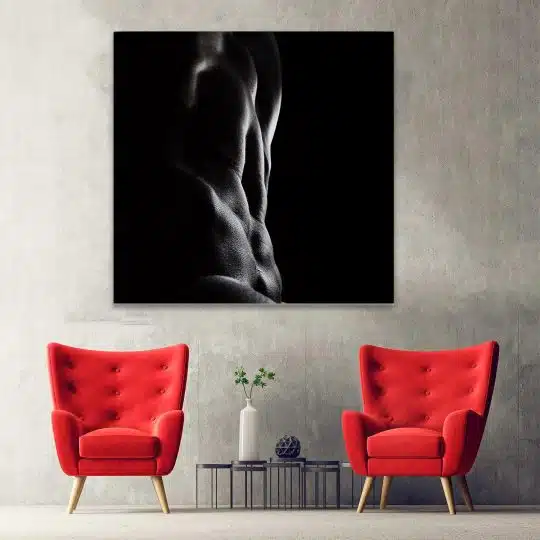 Tablou canvas nud barbat bust pe fundal negru alb negru 1326 hol - Afis Poster nud barbat bust pe fundal negru alb negru pentru living casa birou bucatarie livrare in 24 ore la cel mai bun pret.