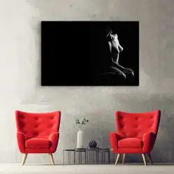 Tablou canvas nud femeie in intuneric alb negru 1230 hol - Afis Poster nud femeie pentru living casa birou bucatarie livrare in 24 ore la cel mai bun pret.