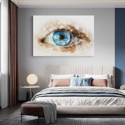 Tablou canvas ochi detaliu acuarela albastru maro negru 1179 dormitor - Afis Poster ochi pentru living casa birou bucatarie livrare in 24 ore la cel mai bun pret.