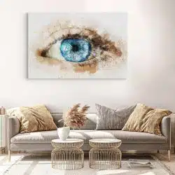 Tablou canvas ochi detaliu acuarela albastru maro negru 1179 living modern 3 - Afis Poster ochi pentru living casa birou bucatarie livrare in 24 ore la cel mai bun pret.