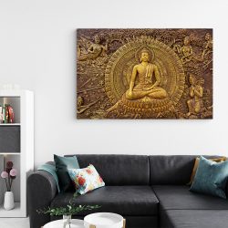 Tablou canvas ornament Buddha Indonesia auriu 1316 living - Afis Poster ornament Buddha Indonesia auriu pentru living casa birou bucatarie livrare in 24 ore la cel mai bun pret.